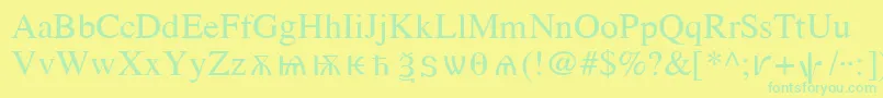 OldChurchSlavonicCyr Font – Green Fonts on Yellow Background