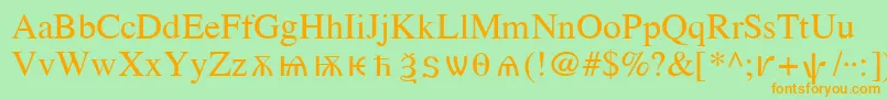 OldChurchSlavonicCyr Font – Orange Fonts on Green Background