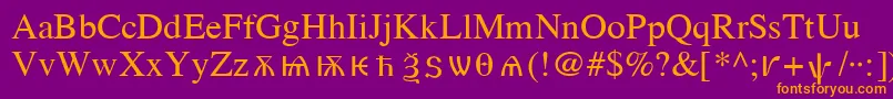 OldChurchSlavonicCyr Font – Orange Fonts on Purple Background