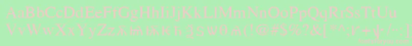 OldChurchSlavonicCyr Font – Pink Fonts on Green Background