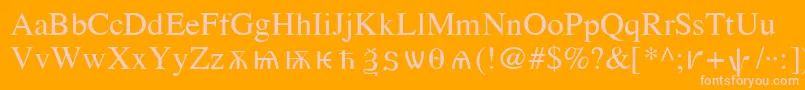 OldChurchSlavonicCyr Font – Pink Fonts on Orange Background