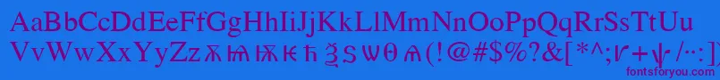 OldChurchSlavonicCyr Font – Purple Fonts on Blue Background