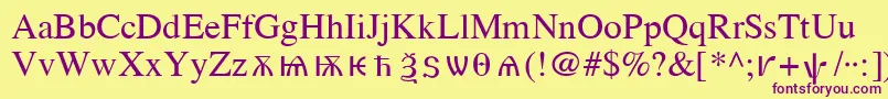 OldChurchSlavonicCyr Font – Purple Fonts on Yellow Background