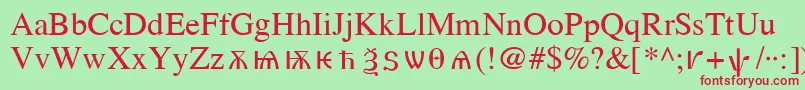 OldChurchSlavonicCyr Font – Red Fonts on Green Background