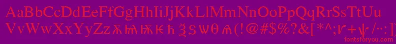 フォントOldChurchSlavonicCyr – 紫の背景に赤い文字