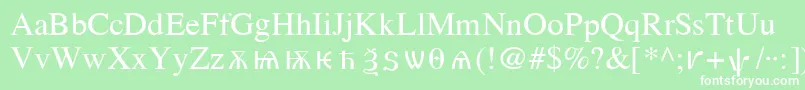 フォントOldChurchSlavonicCyr – 緑の背景に白い文字