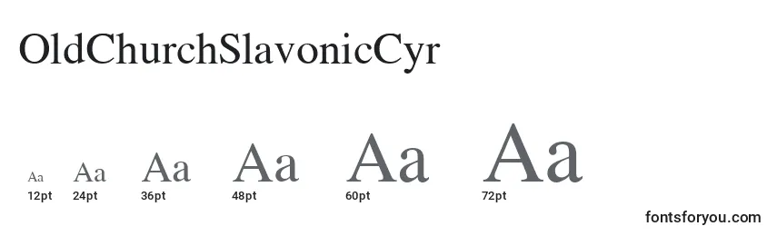 Размеры шрифта OldChurchSlavonicCyr