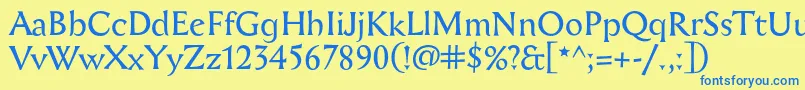 Aichel Font – Blue Fonts on Yellow Background