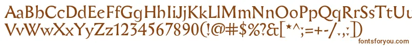 Aichel-Schriftart – Braune Schriften auf weißem Hintergrund