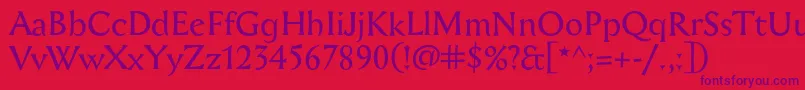 Aichel-Schriftart – Violette Schriften auf rotem Hintergrund