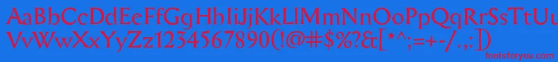 Aichel Font – Red Fonts on Blue Background