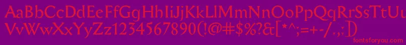 フォントAichel – 紫の背景に赤い文字