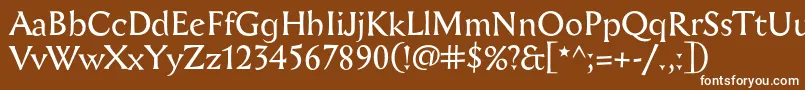 Aichel-fontti – valkoiset fontit ruskealla taustalla
