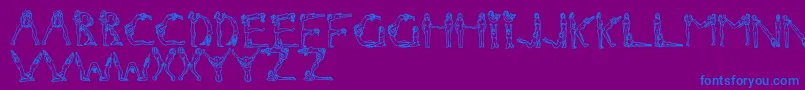 Nakedchick Font – Blue Fonts on Purple Background