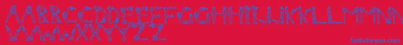 Nakedchick Font – Blue Fonts on Red Background