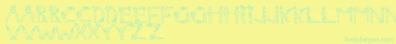 Więcej informacji o czcionce Nakedchick Czcionka Nakedchick – zielone czcionki na żółtym tle
