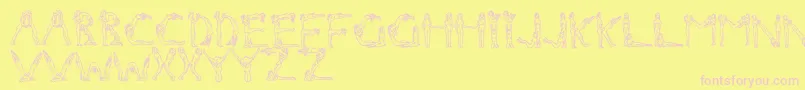 Nakedchick Font – Pink Fonts on Yellow Background