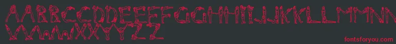 Nakedchick Font – Red Fonts on Black Background