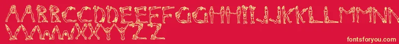 Nakedchick Font – Yellow Fonts on Red Background