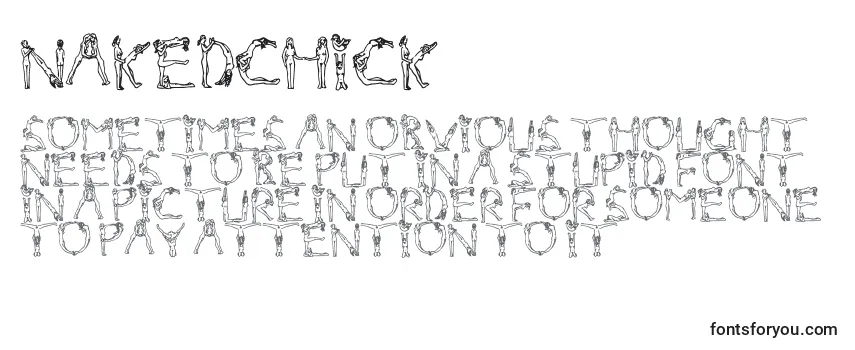Überblick über die Schriftart Nakedchick