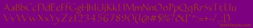 CarmentaRegular2.00-Schriftart – Braune Schriften auf violettem Hintergrund
