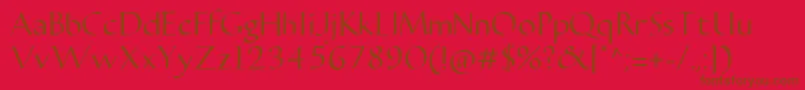 CarmentaRegular2.00-Schriftart – Braune Schriften auf rotem Hintergrund