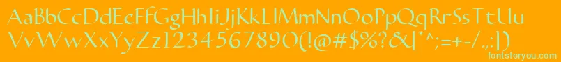 fuente CarmentaRegular2.00 – Fuentes Verdes Sobre Fondo Naranja