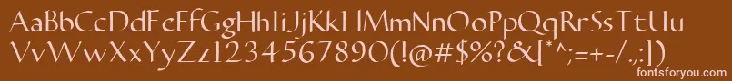 CarmentaRegular2.00-Schriftart – Rosa Schriften auf braunem Hintergrund