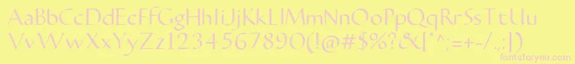 Fonte CarmentaRegular2.00 – fontes rosa em um fundo amarelo