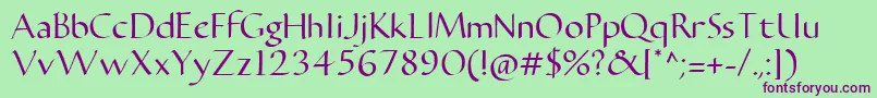 CarmentaRegular2.00 Font – Purple Fonts on Green Background