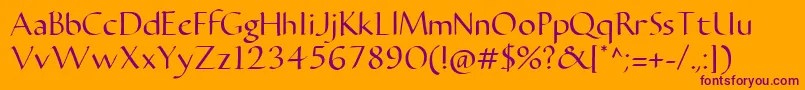 CarmentaRegular2.00 Font – Purple Fonts on Orange Background