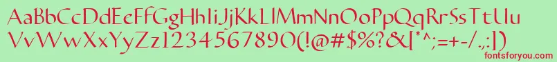 CarmentaRegular2.00 Font – Red Fonts on Green Background