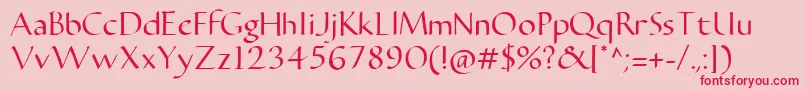 fuente CarmentaRegular2.00 – Fuentes Rojas Sobre Fondo Rosa