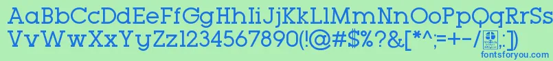 TypoGeoslabRegularDemo Font – Blue Fonts on Green Background