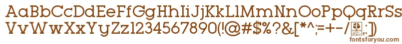 TypoGeoslabRegularDemo-Schriftart – Braune Schriften auf weißem Hintergrund