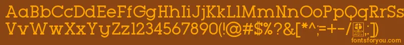 TypoGeoslabRegularDemo Font – Orange Fonts on Brown Background