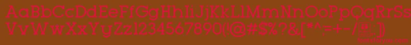 TypoGeoslabRegularDemo Font – Red Fonts on Brown Background
