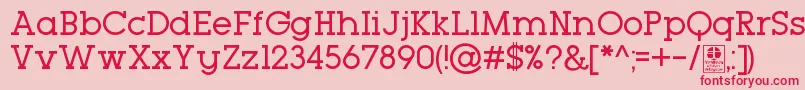 TypoGeoslabRegularDemo Font – Red Fonts on Pink Background