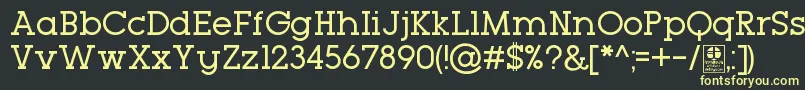 フォントTypoGeoslabRegularDemo – 黒い背景に黄色の文字