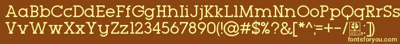 Шрифт TypoGeoslabRegularDemo – жёлтые шрифты на коричневом фоне