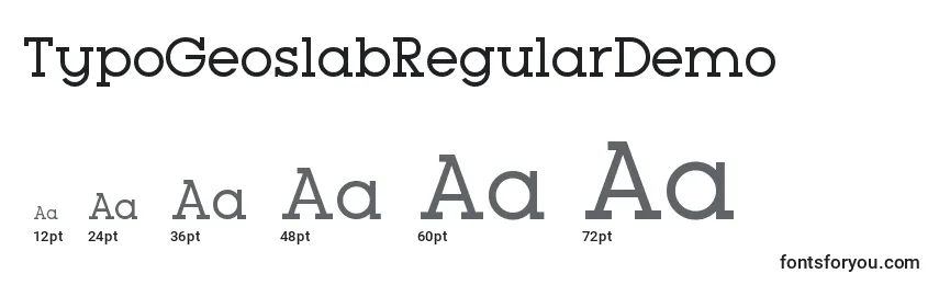 Größen der Schriftart TypoGeoslabRegularDemo