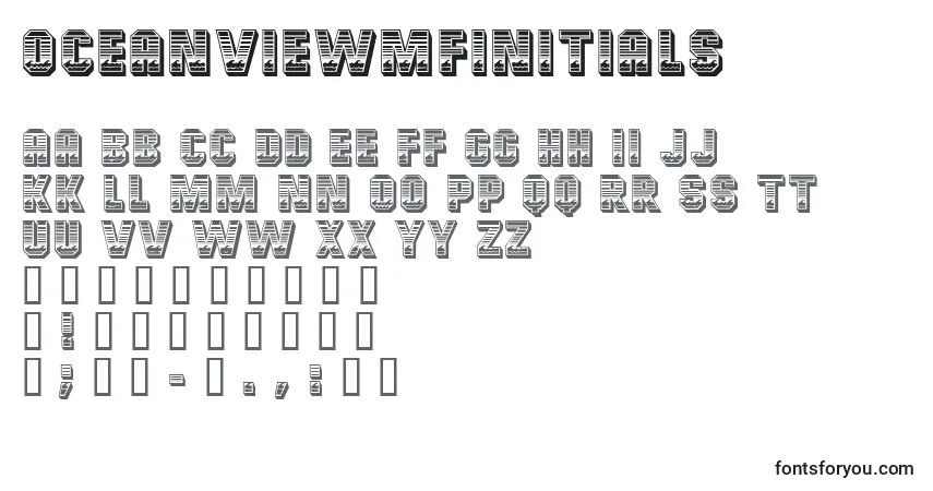 Шрифт OceanViewMfInitials – алфавит, цифры, специальные символы