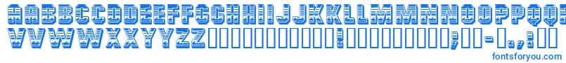 OceanViewMfInitials-Schriftart – Blaue Schriften auf weißem Hintergrund