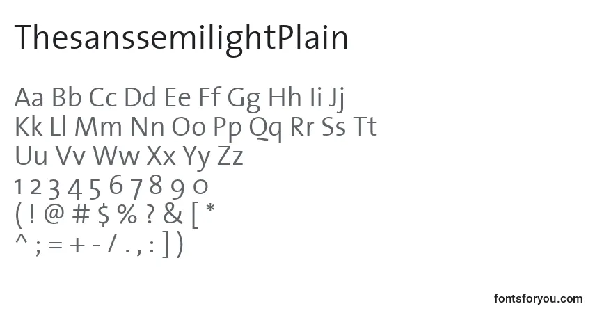 ThesanssemilightPlainフォント–アルファベット、数字、特殊文字