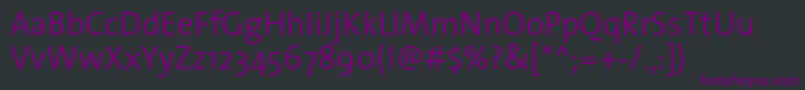 Czcionka ThesanssemilightPlain – fioletowe czcionki na czarnym tle