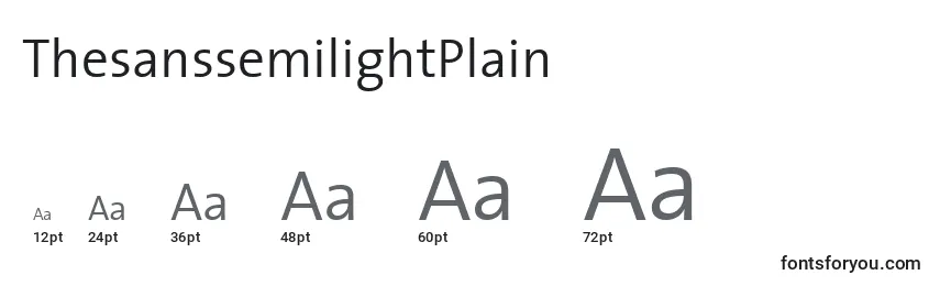 Größen der Schriftart ThesanssemilightPlain