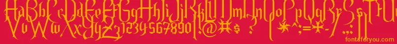 Endor Font – Orange Fonts on Red Background