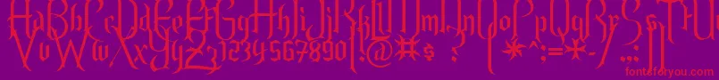 フォントEndor – 紫の背景に赤い文字