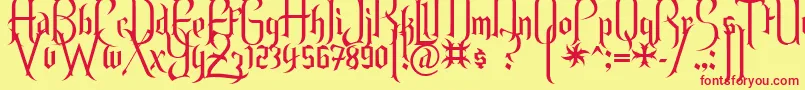 Endor Font – Red Fonts on Yellow Background