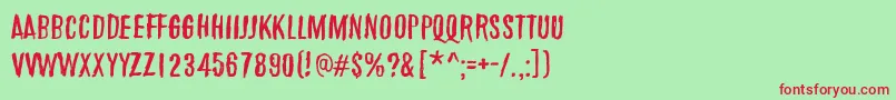 MarchOfThePigs Font – Red Fonts on Green Background